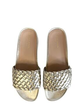 Cole Haan Gold Mojave Braided Slide Sandal